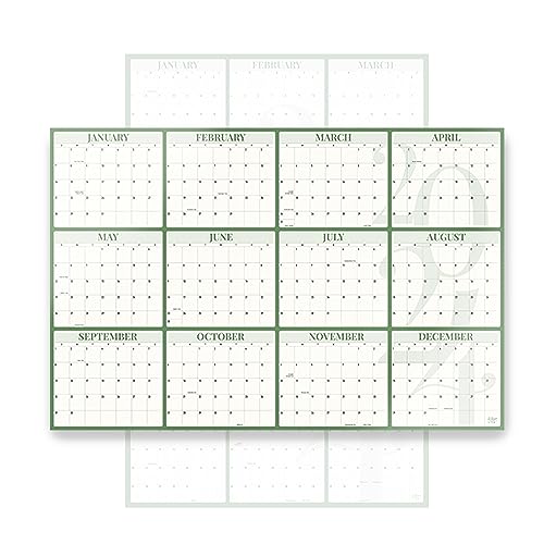Calendário ERIEYS & CO 2024 24X36 Borrable Verde WallDeca - Quadros de exibição - borrável, verde, 24x36
