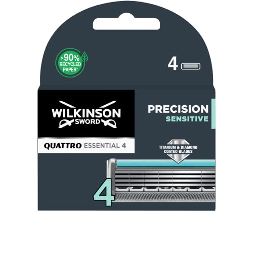 Wilkinson Sword Quattro Titanium Maquina de Barbear Preto Azul Branco WILKINSON - Lâminas e navalhas de barbear - máquina de barbear, preto, azul, branco, titânio