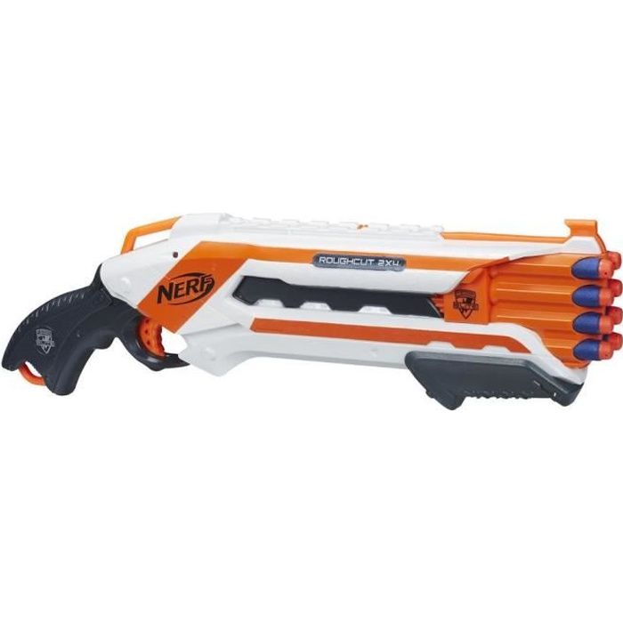 NERF Elite Rough Cut (Ar Livre) Hasbro - Armas de brinquedo e acessórios - arma potente, design vintage, lança dois dardos, disparador de alta potência