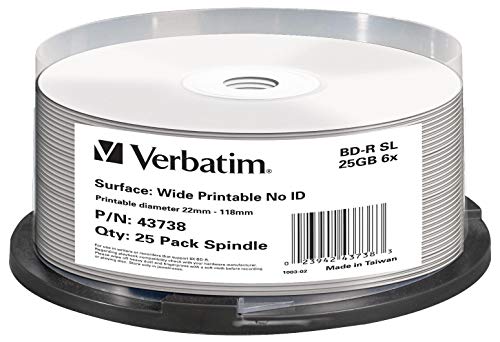 Disco Blu-Ray Virgem VERBATIM 4.7GBp/SL BD-R Verbatim - Dispositivos de armazenamento - blu-ray, virgem, 4.7GB, BD-R