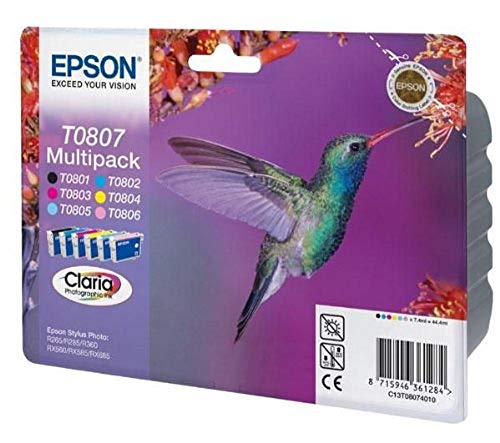 Multipack de 4 tinteiros EPSON T0807 - C13T08074010 Epson - Cartuchos de toner e jato de tinta - epson, preto, ciano, magenta, amarelo