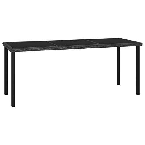 Mesa de Jardim VIDAXL (Preto - Aço - 180x70x73cm) vidaXL - Mesas de cozinha e sala de jantar - preto, aço, 180x70x73cm