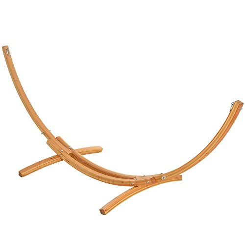 Suporte para Rede de Exterior OUTSUNNY | Madeira SPANISH AOSOM - Peças e acessórios para redes de descanso - madeira, exterior, durável