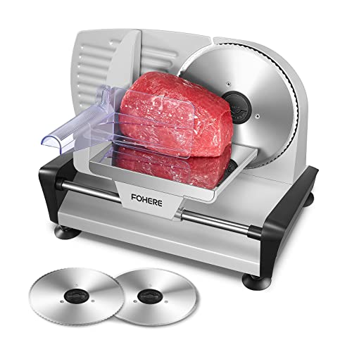 Máquina de cortar fatias elétrica 200W com ajuste de espessura FOHERE - Eletrodomésticos de cozinha - 200w, ajuste espessura, elétrica, durável