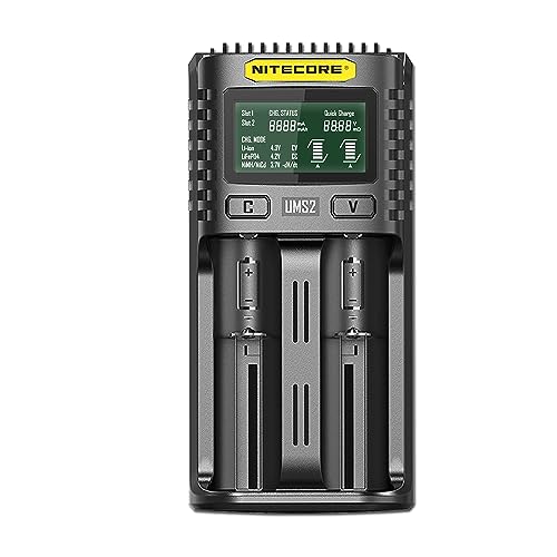 Carregador de Bateria NITECORE UMS2 Preto Nitecore - Carregadores de bateria de uso geral - carregador, bateria, nitecore, ums2, preto