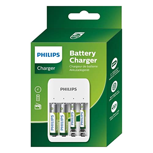 Carregador PHILIPS 2x AA/AAA (Universal) Philips - Carregadores de bateria de uso geral - universal, micro-usb, aa/aaa