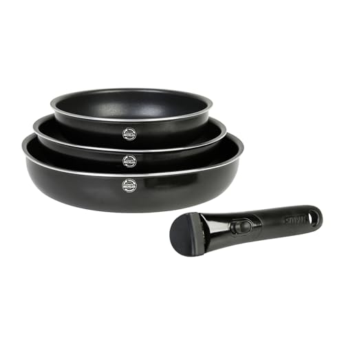 Conjunto de Panelas Sitram 3 peças (Acessórios de cozinha) Sitram - Frigideiras e panelas de fritar - panelas, alumínio, antiaderente, cabo extraível