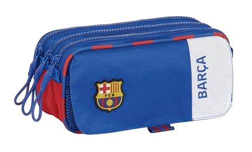 Estojo de Tripla Porta-Revistas FC Barcelona safta - Organizadores de mesa - três compartimentos, fecho de correr, alça de transporte, bolso frontal