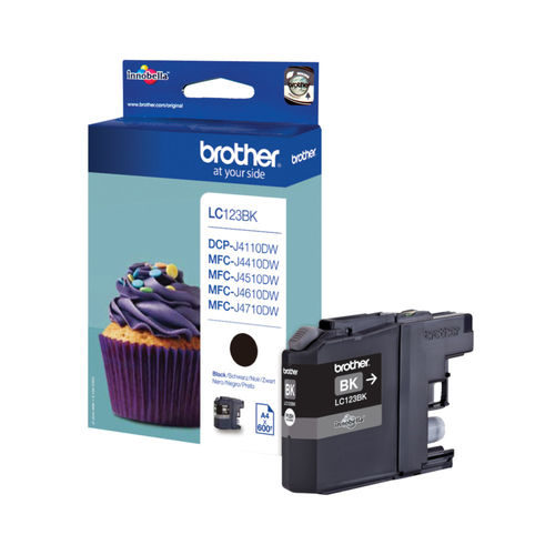 Tinteiro BROTHER LC123BK Preto (LC123BKBP) Brother - Cartuchos de toner e jato de tinta - preto, 600 páginas, MFC-J4410 DW, alto/grande