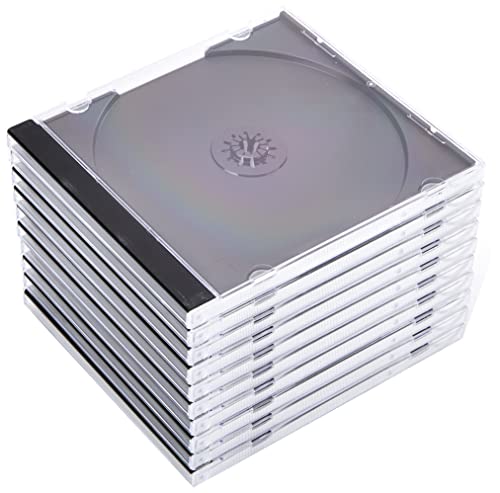 Caixa para Discos Óticos HAMA CD Jewel Case Standard, Pack 10 Hama - Estojos e organizadores de cd/dvd - 1 cd, preto, transparente, poliestireno