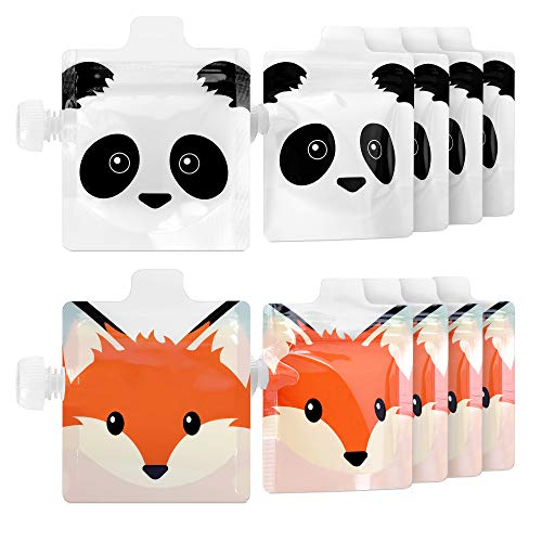 Conjunto de 10 Recargas de Alimentação Reutilizáveis NAVAIRIS Kw-Commerce - Máscaras de gás e respiradores - 10 recargas, reutilizáveis, design animal, 120 ml