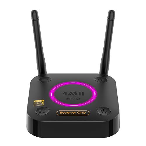Receptor Bluetooth 1Mii B06U7H6L9P | Preto (Colunas) 1Mii - Áudio - bluetooth, 5.2 audio, es9018k2m, antenas, alcance