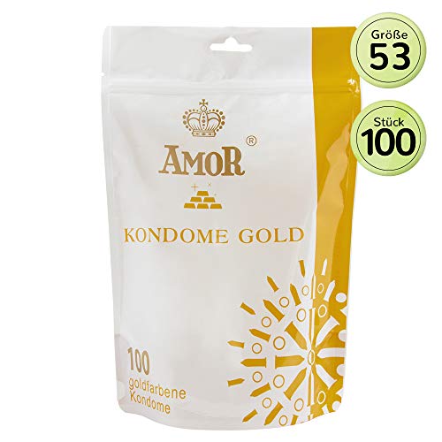 Preservativos AMOR Gold 100 Unidades (Tamanho Único) AMOR - Cuidados pessoais - 100 unidades, tamanho único