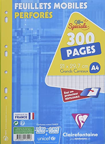 Folhas e Papel para Impressão CLAIREFONTAINE 17551C Clairefontaine - Papel para fichários - papel a4, impressão