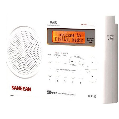 Rádio SANGEAN DPR69WE (Branco - Digital - FM/DAB/DAB+) Sangean - Áudio - dab+, dab+, fm, mp3