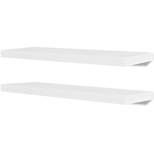 Conjunto 2 Prateleiras de Parede VidaXL - 80 x 4 cm - Branco vidaXL - Prateleiras industriais - prateleira, parede, branco