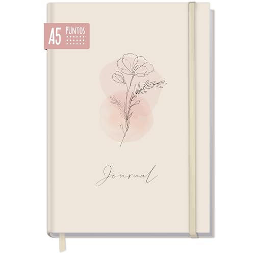 Caderno PAPERYOU Dainty Flower (A5 - 14.8x21cm) Häfft-Verlag - Cadernos e bloco de notas - A5, 14.8x21cm, elástico, bolsa interior