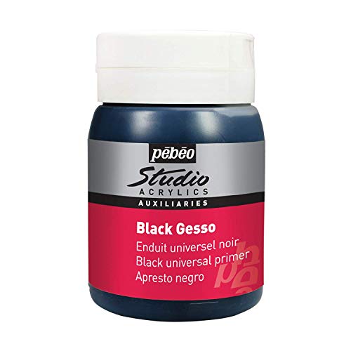 Tinta Acrílica PEBEO Gesso 500ml (Preto) PEBEO - Tinta, tinta de arte e esmalte - 500ml, preto, impermeável, fixação