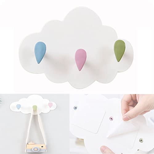 Gloryit Prateleira de Parede com 3 Ganchos e Nuvem (Cinzento) N\O - Cabides para casacos e chapéus - prateleira, parede, 3 ganchos, nuvem, cinzento