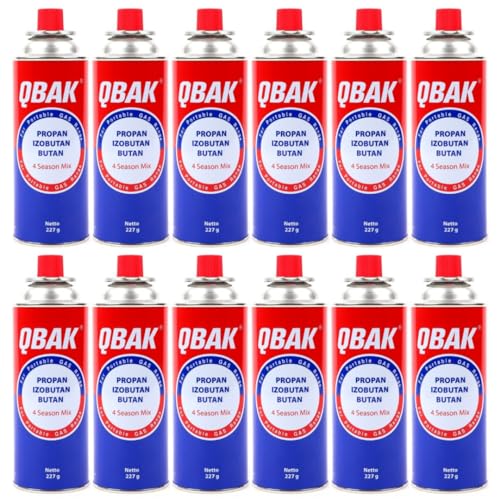 Conjunto de 12 Embalagens de Gás de Cozinha KROWN QBak KROWN - Móveis de exterior - 12 embalagens, gás butano, compatível, válvula de segurança