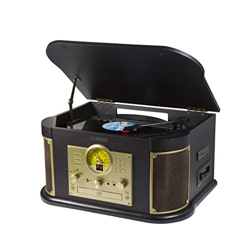 Gira-Discos TECHNAXX TX-103 (Manual - Velocidade: 33 1/3 - 45) Technaxx - Gira-discos e leitores de vinil - bluetooth, semi-automático, 33 1/3 rpm, 45 rpm