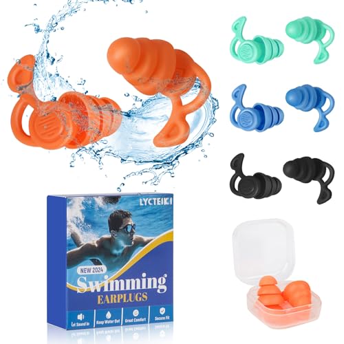 Tampões para os Ouvidos Lyctekiki 4 Pares de Silicone Impermeáveis LYCTEIKI - Equipamento de proteção individual (epi) - silicone, impermeável, transparente