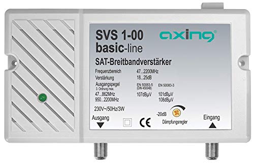 Amplificador de Sinal AXING SVS-1.00 Axing - Divisores e comutadores de áudio e vídeo - antena tv, jack 3.5mm, prateado, cabo elétrico