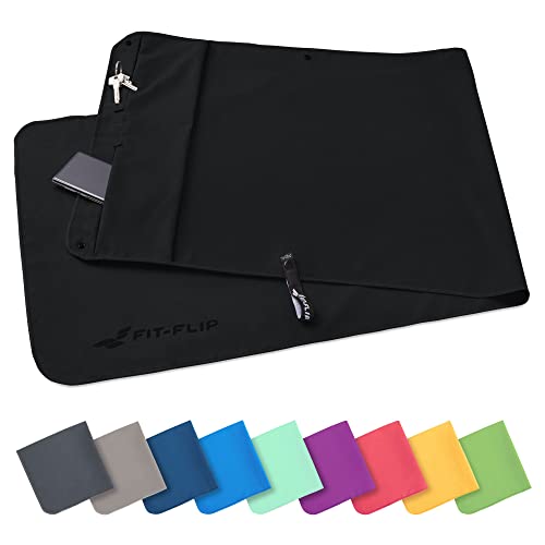 Toalha para o Pescoço FIT-FLIP (Multicor) BGT GmbH & Co. KG - Toalhas de golfe - microfibra, compartimento, fecho magnético, 130x48 cm