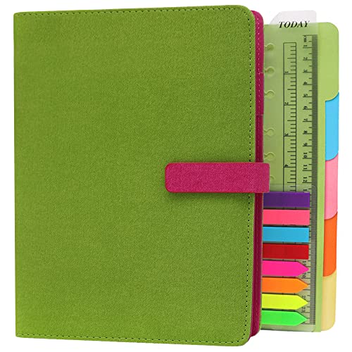 Caderno REBOL Pockets com Capa de Tecido Verde (A5) TSY - Cadernos e bloco de notas - capa resistente, suporte canetas, fecho magnético, vários bolsos