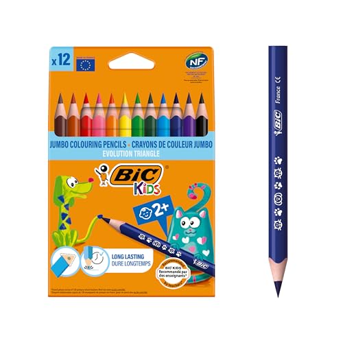 Lápis de Cor TRIANGLE 12 Cores (Multicor) BIC - Lápis de madeira - multicor, 12 cores