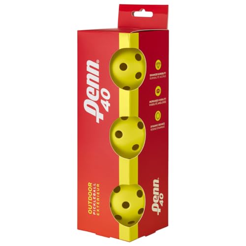 Bola de Pickleball 40 Outdoor Amarelo 3 Ballshead Racket Penn - Futebol - pickleball, outdoor, amarelo, racket