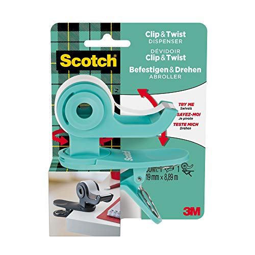 Dispensador de Fita Cola SCOTCH® Clip & Twist Scotch - Dispensadores de fita - dispensador, fita cola, clip & twist, design moderno, fácil uso