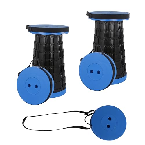 Conjunto de 2 Bancos Dobráveis HURUIRUI Azul huruirui - Móveis de exterior - dobráveis, azul, metal preto, exterior