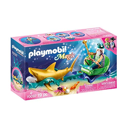 Playmobil Conjunto de brinquedos de fantasia (8 anos) PLAYMOBIL - Brinquedos - conjunto, fantasia, 8 anos, rei do mar, carruagem, tubarão
