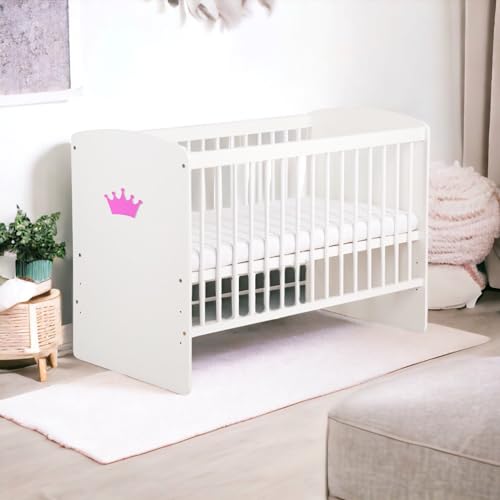 Berço para Bebé com Almofada e Teto Elevável KM Baby K2-KOR | Rosa KMbaby - Móveis para bebês e crianças pequenas - almofada, teto elevável, rosa
