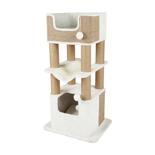 Poste Arranhador para Gatos TRIXIE Lucano XXL - Branco e Cinzento Escuro TRIXIE - Produtos para animais de estimação - poste, arranhador, gatos, tamanho xxl, branco, cinzento escuro