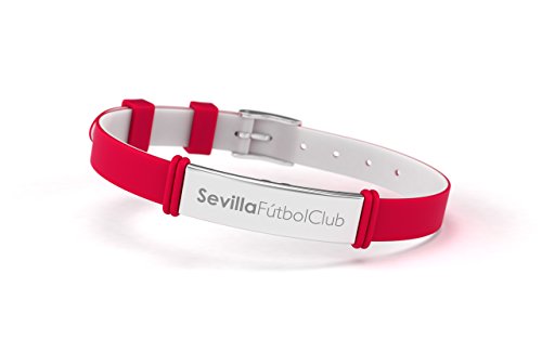 Pulseira Silicone e aço inoxidável Vermelho TBD - Pulseiras - silicone, aço inoxidável, vermelho, sevilla fc