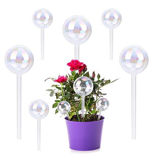 Conjunto 6 Vasos de Rega Redondos com Bombillas LED WOOWAIR - Globos e espetos de rega - vasos, regação, led, redondos