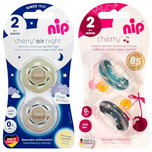 Conjunto de chupetas NIP CHERRY 2x2 Verde nip - Cuidados com a higiene oral - chupeta, verde, conjunto