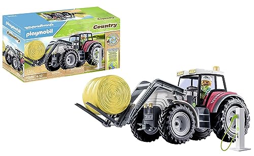 Playmobil Country 71305 trator (Peluches e Bonecas) PLAYMOBIL - Conjuntos de brinquedos - trator, agrícola, energia elétrica, teto amovível