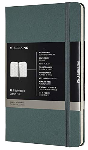 Caderno Pautado Moleskine Profissional Liso Verde Moleskine - Cadernos e bloco de notas - pautado, profissional, liso, verde