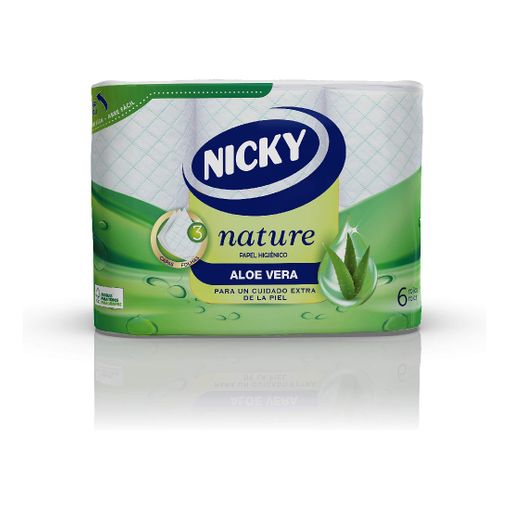 Papel Sanitário NICKY NATURE (6 unidades) NICKY - Papel higiênico - aloe vera, 6 unidades