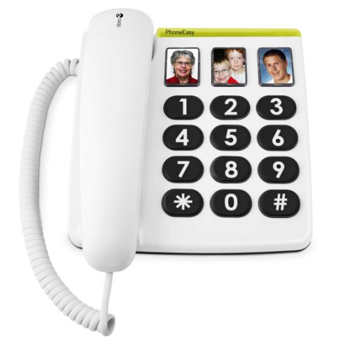 Telefone fixo para idosos DORO 331PH Branco Doro - Telefones com fios - telefone fixo, idosos, indicador de chamada, tecla de remarcagem, base grande
