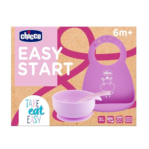 Conjunto de Alimentação CHICCO Easy Start (Rosa) Artsana spa - Móveis para bebês e crianças pequenas - alimentação, prato, colher, bebé
