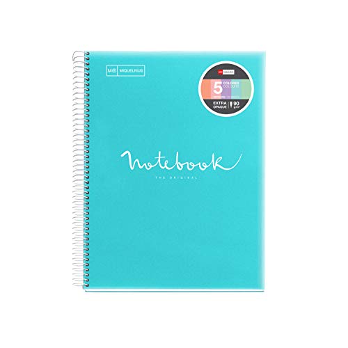 Caderno SPIRAL NOTEBOOK A4 Azul (A4 - 21x29.7cm) MIQUELRIUS - Cadernos e bloco de notas - a4, 21x29.7cm, microperfuradas, bolsa interior