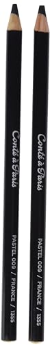 Lápis Pastel CONTÉ À PARIS (Preto - 6.5 x 1.7 cm) COLART - Pasteis de cera - densidade ligeiramente mais dura, 8,5 mm diâmetro, 5 mm traço