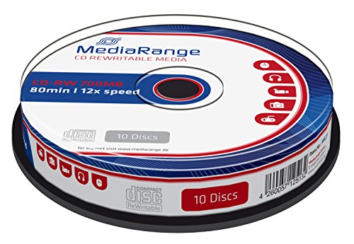 MediaRange MR235 CD-RW 700MB 10 peça(s) Branco MediaRange - Mídias vazias - 700MB, 10 peças, branco, 12x