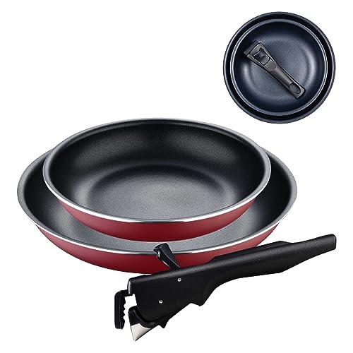 Conjunto de frigideiras BERGNER Click & cook vermelho alumínio 3 peças Bergner - Frigideiras e panelas de fritar - frigideira, vermelho, alumínio, 3 peças
