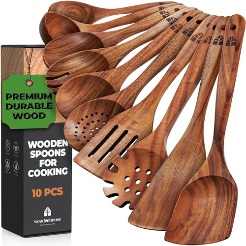 Utensílios de Cozinha Madeira 10 Peças (Recondicionado Como Novo) Woodenhouse Lifelong Quality - Conjuntos de utensílios de cozinha - madeira, 10 peças, cozinha