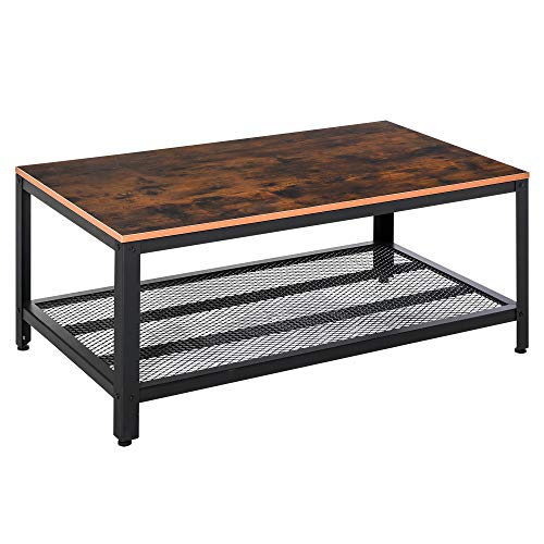 Mesa de Centro HOMCOM | 106 x 60 x 45 cm - Castanho HOMCOM - Conjuntos de móveis - 106x60x45 cm, castanho